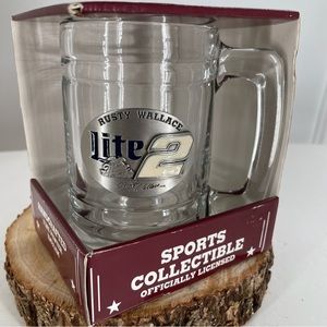 3/$21, Vintage Rusty Wallace Miller Lite Glass and Pewter Mug
